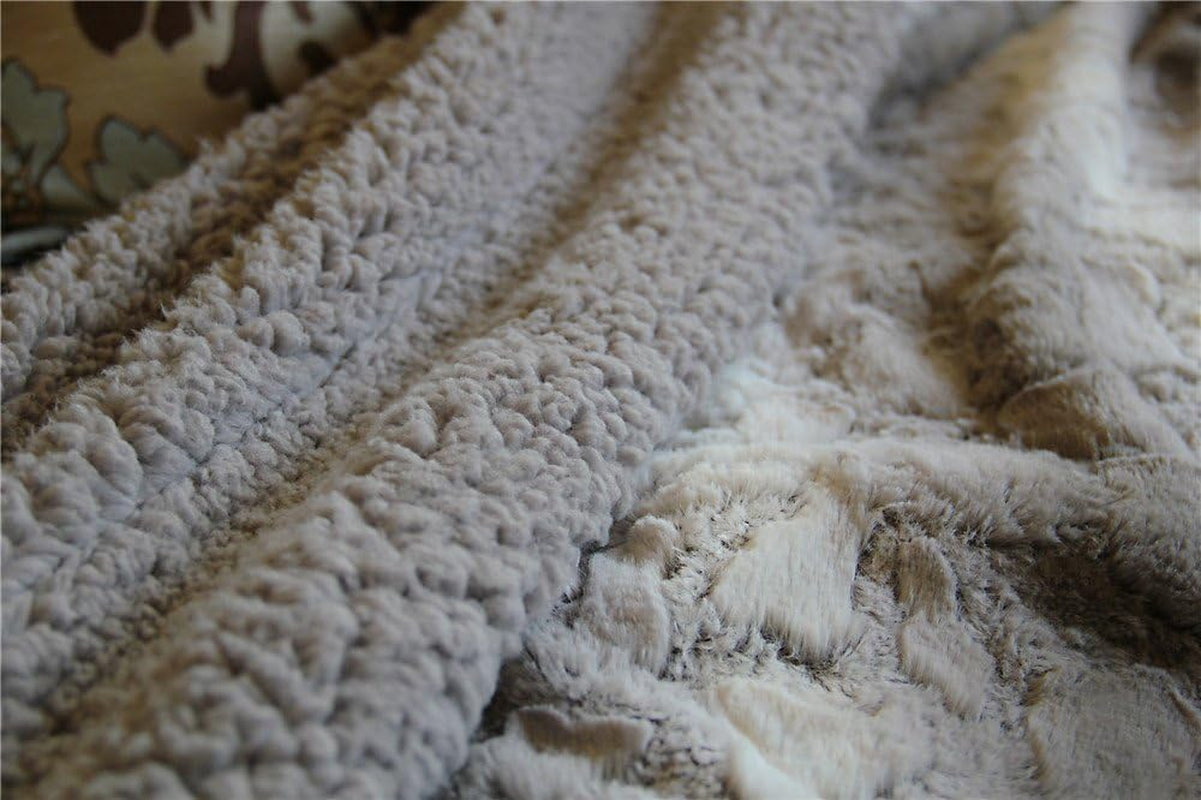 Tache 90 X 90 Inch Faux Fur Bed Blankets Full Queen Size Grey Snow Giraffe Super Soft Warm Embossed Gray Throw Blanket