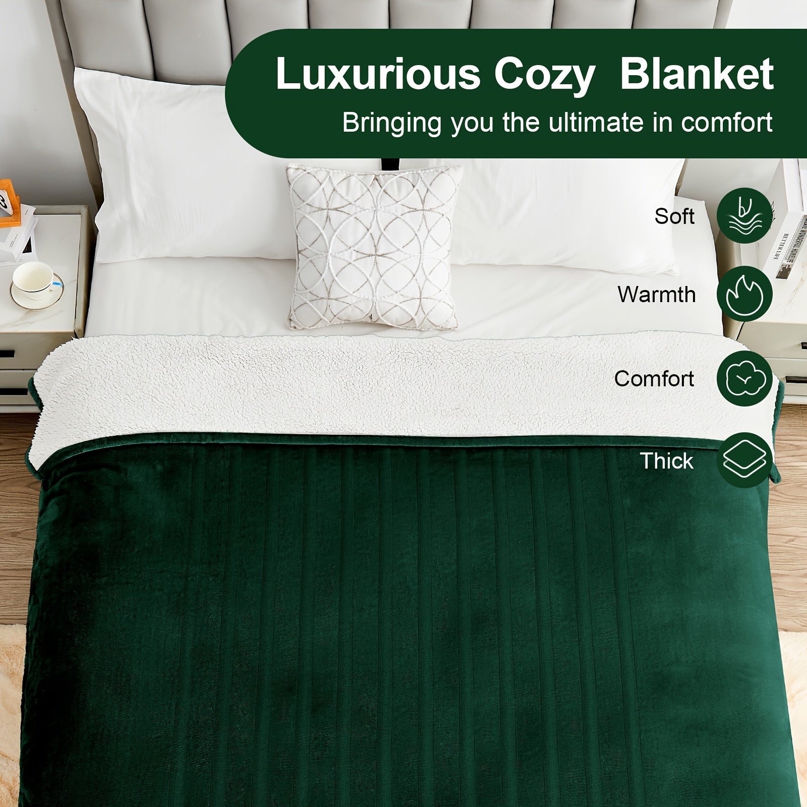 Electric Heated Blanket Soft Flannel Material, 6 Temperature Levels, 8 Timer Settings, Machine Washable, Fast Heating, For Home/Office/travel/camping, Machine Washable