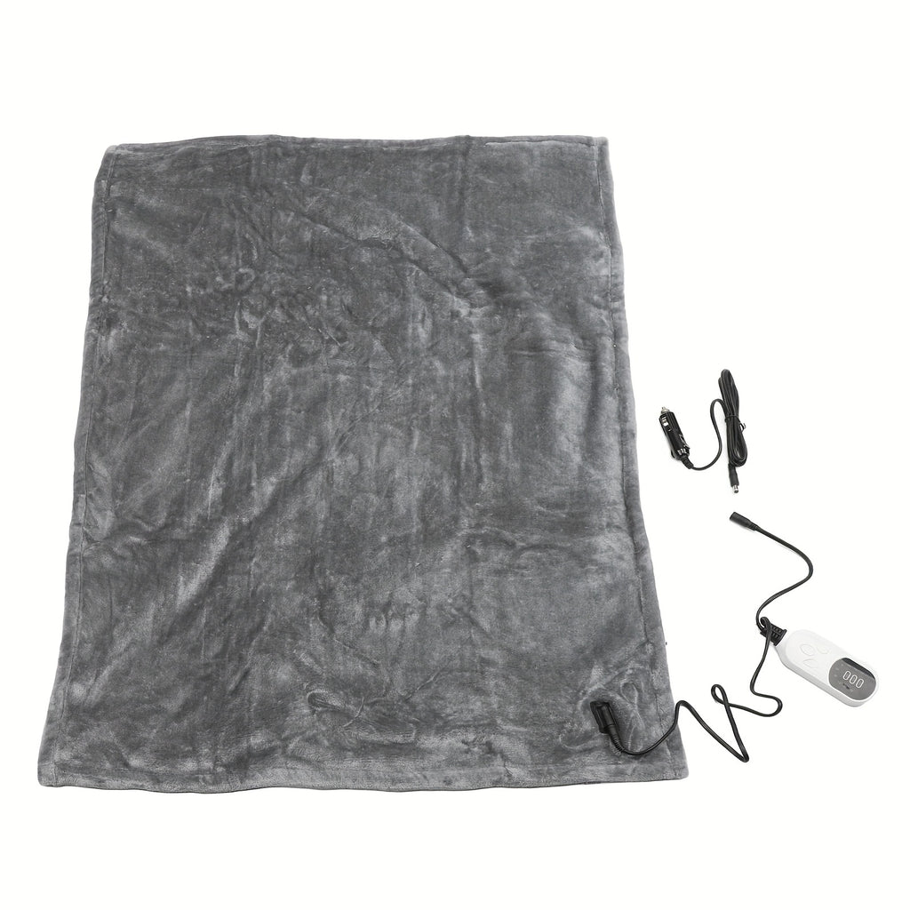 [Heated Blanket, 100x75cm] Machine Washable 12 Volt Electric Heated Blanket for Car, Truck, SUV, RV - 100x75cm