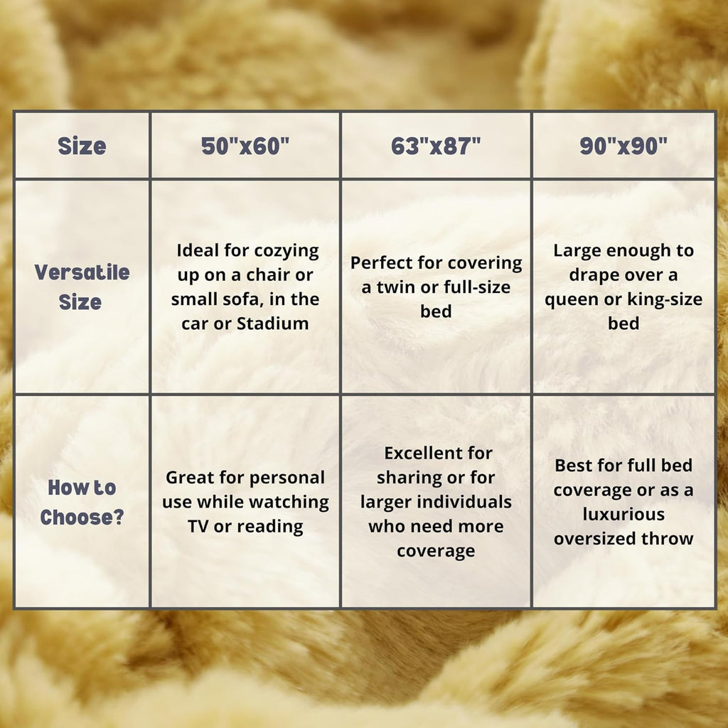 Tache Faux Fur Oversized Throw Blanket Mustard Yellow, 63X90 Moroccan Lattice Pattern Super Soft Fluffy Fuzzy Warm Gold Fall Decor for Bed Sofa Couch, Twin Size